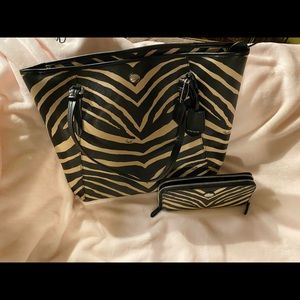 Coach tote with matching wallet